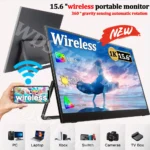 ใหม่ 15.6 นิ้วไร้สายจอแสดงผลแบบพกพา WIFI สนับสนุน Mirroring สําหรับโทรศัพท์,Miracast สําหรับแล็ปท็อป, สําหรับ XBox PS4 / 5 สวิทช์