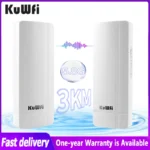 KuWFi 900Mbps Wireless Bridge 5.8G Wifi Router Wifi Extender 3KM Long Range Point to Point Wifiครอบคลุมสําหรับกล้อง