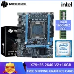 MOUGOL ใหม่ X79 เมนบอร์ด Intel Xeon E5 2640 V2 CPU Kit & Dual Channel DDR3 ECC RAM 1600MHz USB3.0 SATA2 คอมพิวเตอร์ Combo