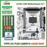 X99 D4 PLUS เมนบอร์ด LGA 2011-3ชุด Xeon E5 2680 v4โปรเซสเซอร์4x16 = 64GB DDR4หน่วยความจำ ECC RAM หน่วยความจำ NVMe M.2 NGFF X99 placa Mae Combo