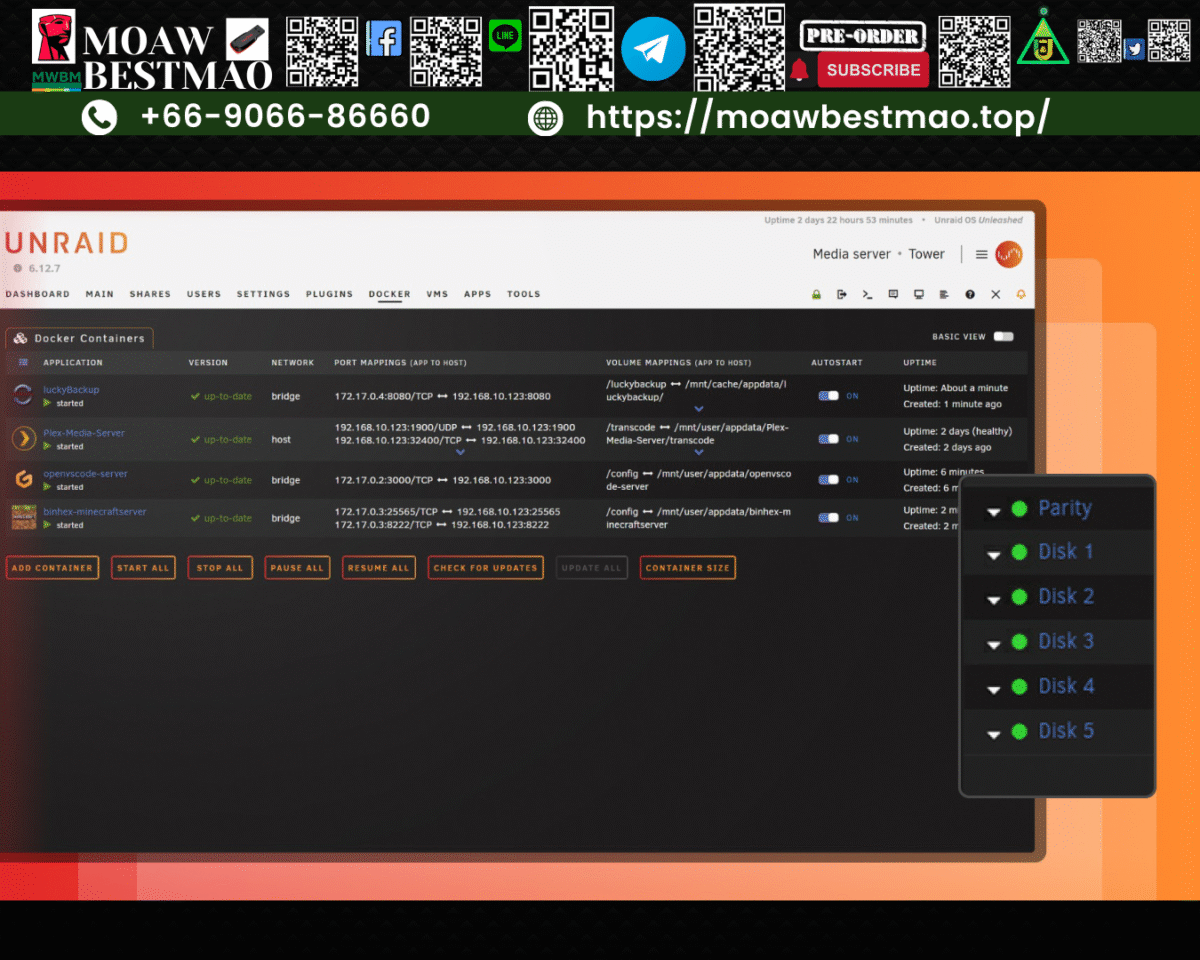 Unraid version 7.2.1  Your Hardware ล่าสุด พร้อมเฟชไดย์ ของแท้ - Image 3
